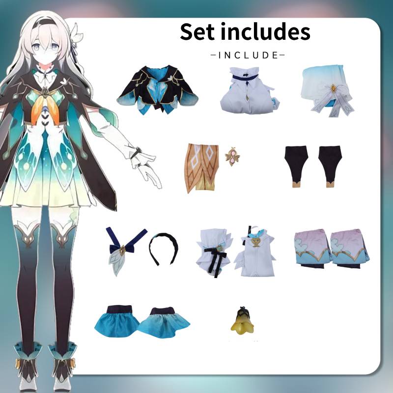 

Комплект костюма для косплея Honkaistar Rail Firefly Аксессуары для вечеринки Мода Подарок для фанатов XS