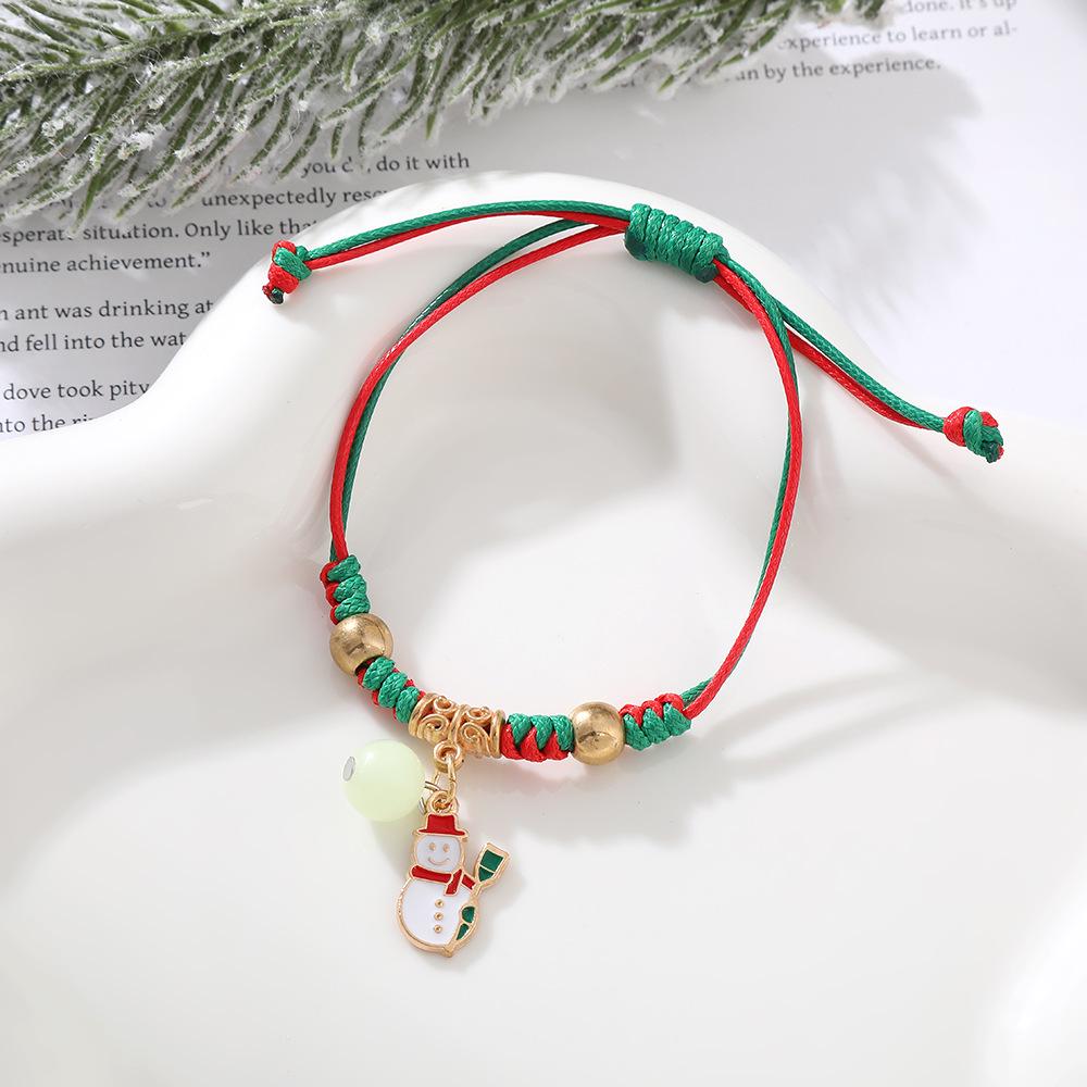 Luminous Christmas Snowflake and Santa Claus Women's Bracelet - Perfect Holiday Gift