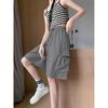 Women's Summer Thin Cargo Shorts 2026 New Loose Casual Wide-Leg Knee-Length Pants