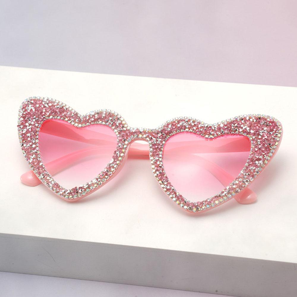 Sparkly Heart Shaped Sunglasses for Women Rhinestone Wedding Party Favors Bridesmaid Gift Shiny Diamond Sun Glasses Photo Props