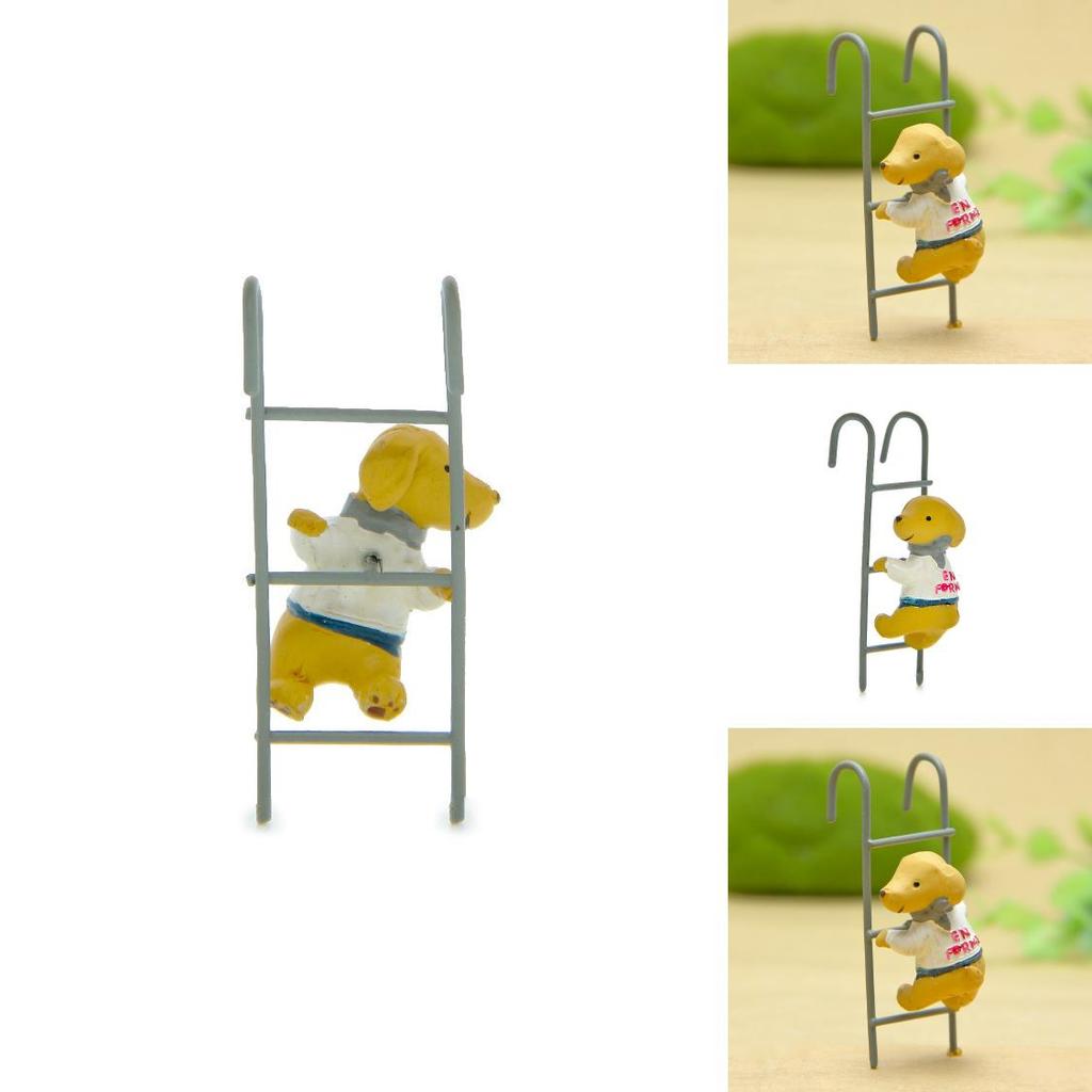 Cute Cartoon Puppy Climbing Stairs Scene Model For Staircase Decor And Collectible Gift
