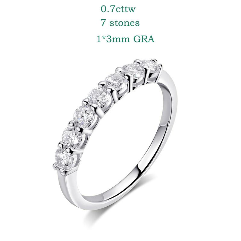 Smyoue 0.7CT 3mm Edelstein Moissanit Ringe für Damen S925 Silber Passender Hochzeit Diamanten Band Stapelring Weißgold Geschenk