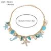Bohemian Starfish Conch Seahorse Shell Multi-pendant Necklace for Women Summer Beach Vacation Exaggerated Collar Chain Jewelry