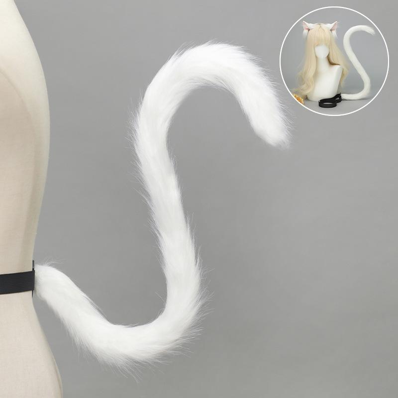 Handmade Plush Cat Ear Headband & Tail Set - Realistic Cosplay Props for Anime Conventions
