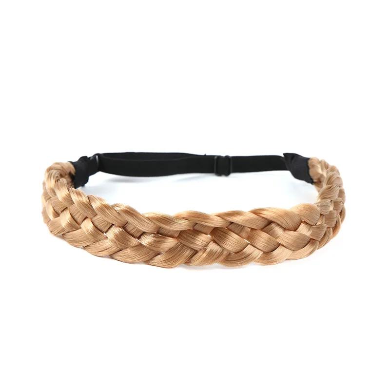 

Classic Synthetic Headband Fishtail Braids Hair with Adjustable Belt Plaited Hairband Bohemian Style Women Hairstyle Hairpieces коричневый