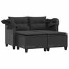 Vidaxl 2-Os. Sofa Ogrodowa Z Daszkiem I Podnóżkami, Czarna, Rattan Pe