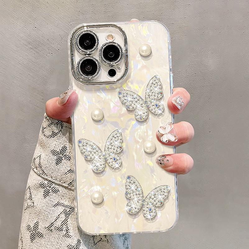 

Браслет «Жемчужная бабочка» подходит для чехла для телефона Apple 16promax. Он имеет изысканный перфорированный узор ракушки и ощущение высокого класса iPhone 11 Pro Max