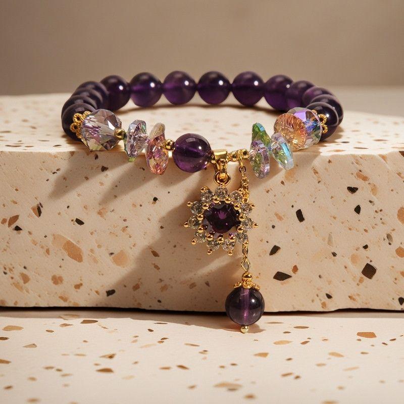 Ametistarmband Kristall Mode Temperament Mångsidig Skogsstil Sötma