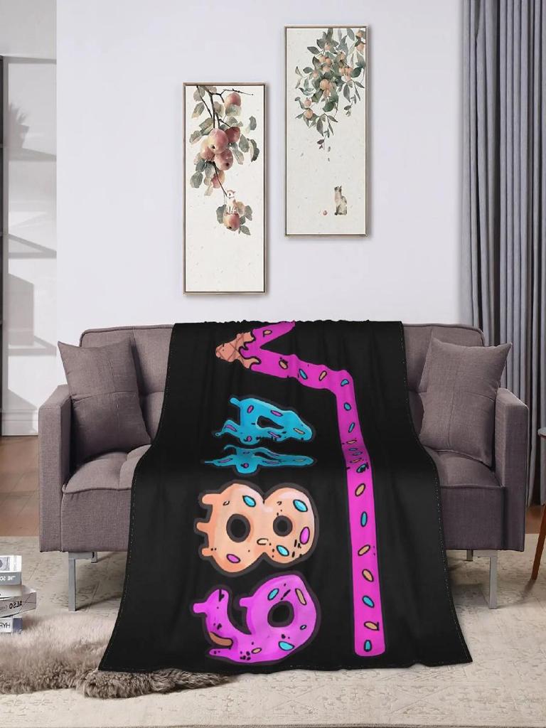 Super Warm Flannel Throw Blanket for Kids  Ice Cream Drip  Math Design    Ideal for Airplane Travel Bedspread