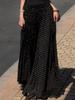 French Polka Dot High Waist Beach Dress - Black