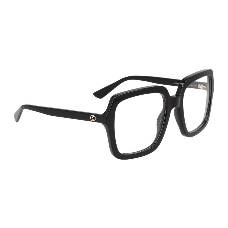 Gucci Logo decorated temples square optical frame women's black Black 55 dust bag + glasses case (random color)