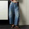 Women Jeans Solid Color Low Street Retro Wide Leg Loose Hip Hop