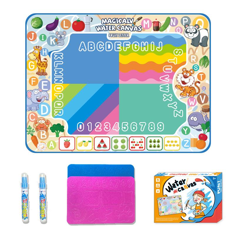 Magic Water Canvas Children Water Painting Blanket Early Learning Oversized Animal Dinosaur Numbers Magical Color Diy Toy