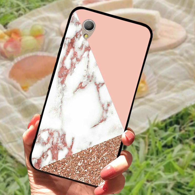 Alcatel 1 5033D Kılıf Kapağı Alcatel1 Silikon Yumuşak Mermer Siyah Tampon Funda Coque Alcatel 1 5033D 5033 5033A İçin Koruyucu