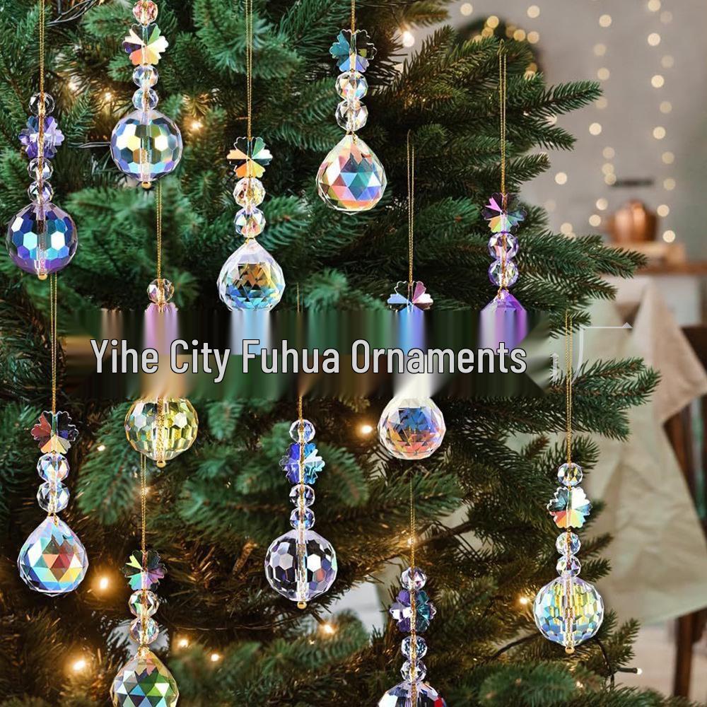 12-Piece Multicolor Crystal Ball Ornaments for Christmas Tree, Party, Wedding, and Home Decor.