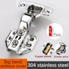 1Pcs/10Pcs 304 Stainless Steel Hydraulic Hinges Cabinet Door Spring Hinge Damper Buffer Quiet Closing Kitchen Cupboard Furniture