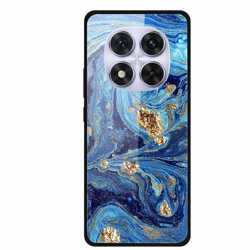 Tempered Glass Case For Xiaomi Redmi Note 14 Pro 5G Back Cover PC Hard Shockproof Cases Beer Marble Texture Cool Fashion Funda