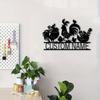 Customized Giant Rooster & Chicks Metal Wall Sculpture, Personalized Rustic Ornament for Patio, Yard, Gift, 1pc