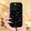 Cross-Border Black Lips iPhone Case for Models 13-16, Bamboo Design, Soft X