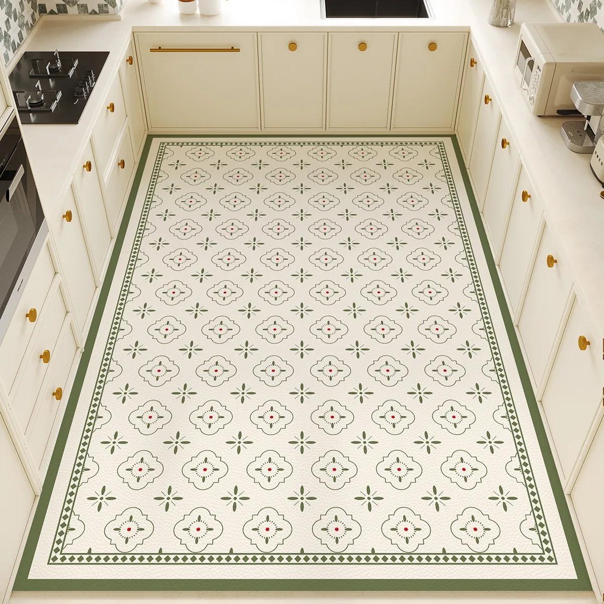 

Большой кухонный коврик для пола из ПВХ кожи, водонепроницаемый, противоскользящий, коврик для ног, маслостойкий, длинный коврик, минимализм, домашний декор, ковры 160*230cm