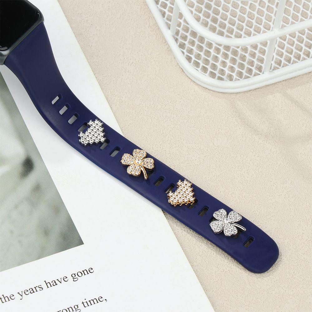 DIY Für iwatch Armband Metall Charms Dekorative Diamant Ornament Silikon Strap Zubehör