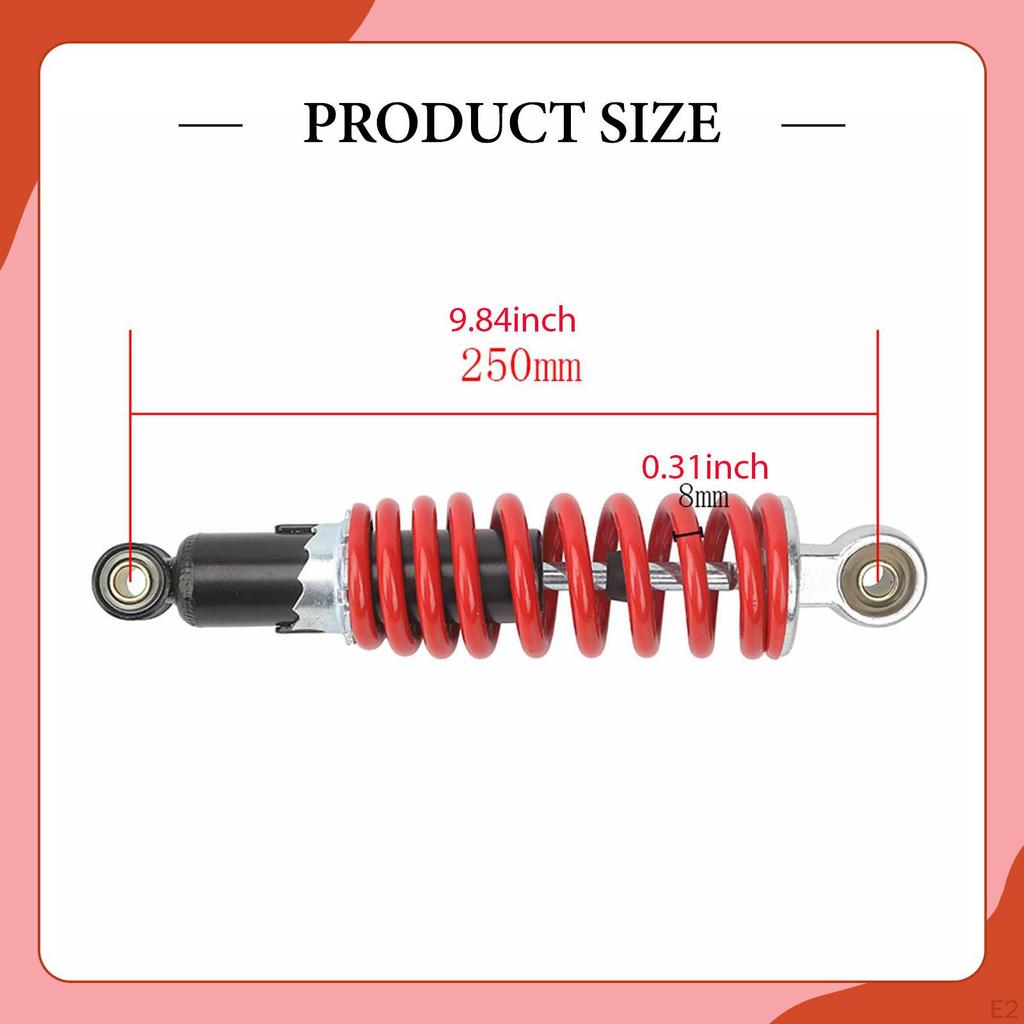 Motorcycle Shock Absorber 250mm Shocks Damper Spare Suspension Spring Absorption Fit Go