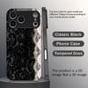 Luxury Black Floral Lace phone case mobile phones for iphone 17 pro max cover Glass for iPhone 17 16 15 14 13 12 11pm Pro Plus