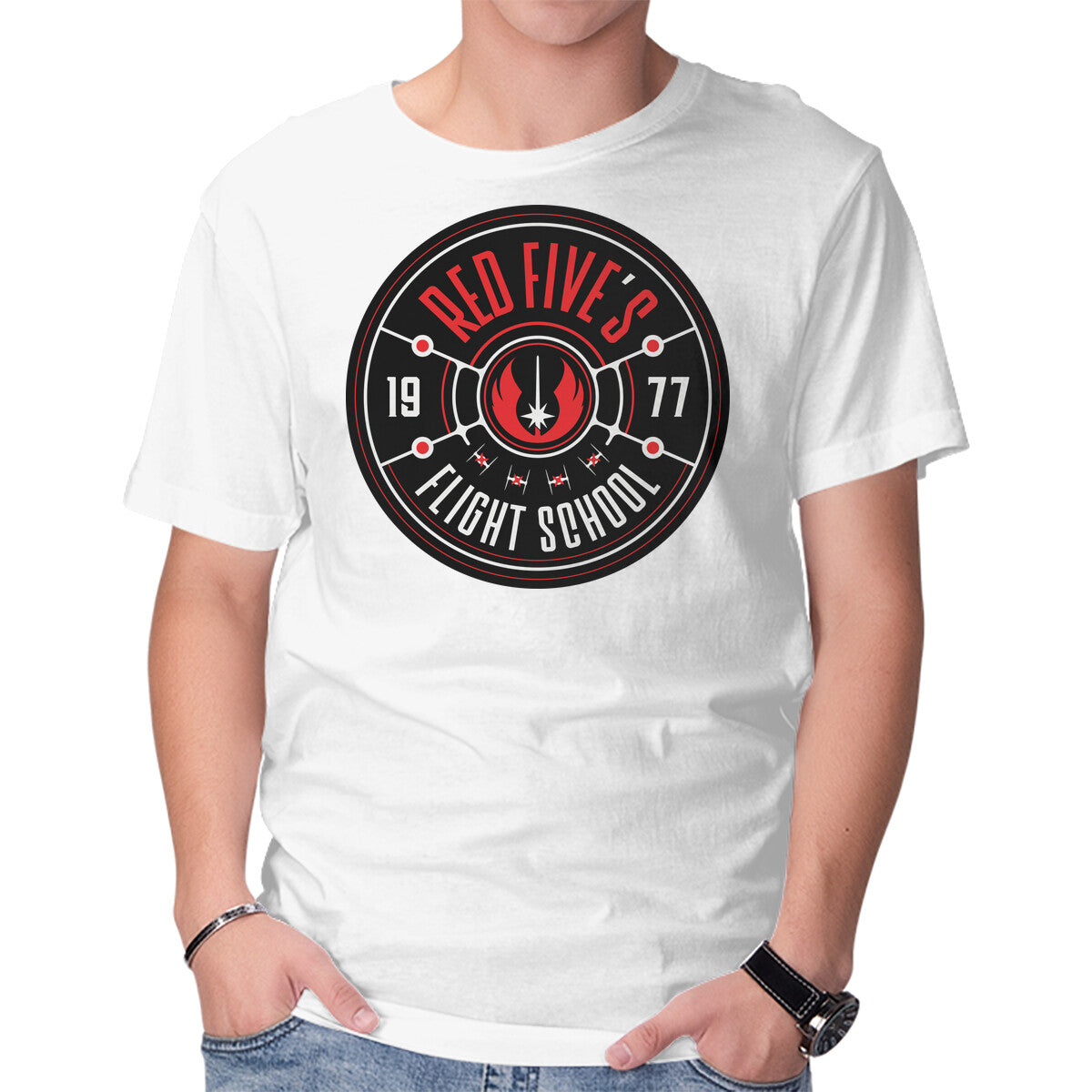 Unisex Crew Neck T-Shirt Red Five s Flight School Graphic Short Sleeve Casual Tee XXL