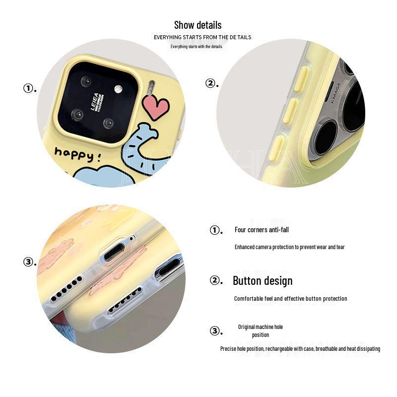 Xiaomi 17 Pro Max Cute Cartoon Elephant Phone Case for Women - Anti-Fall Design