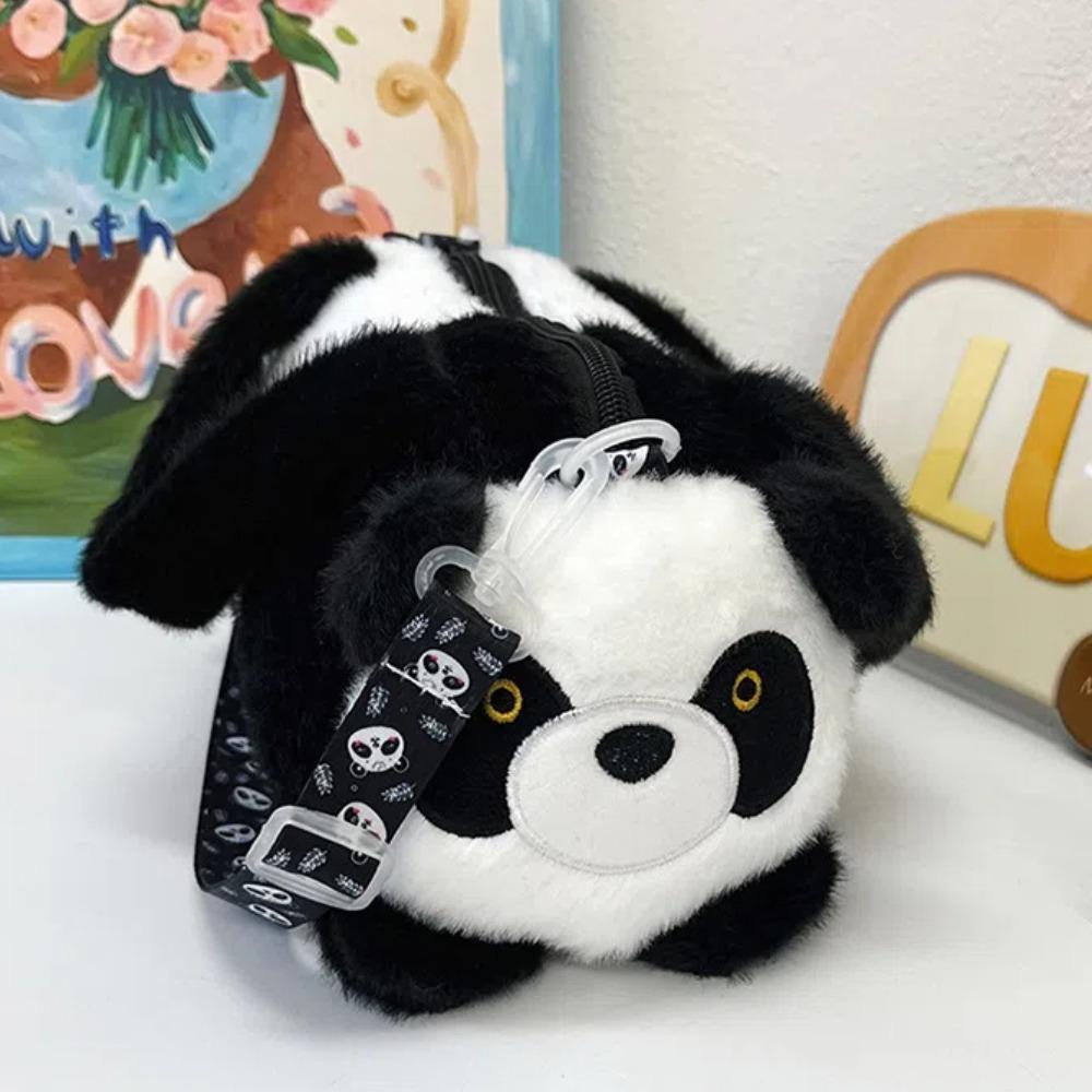 Soft Panda Crossbody Bag PP Cotton Cartoon Animal Handbag Phone Bag Plush Doll Shoulder Bag  Women