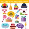 Happy Accessories Birthday With Humorous Paper Props For Family Parties Kids