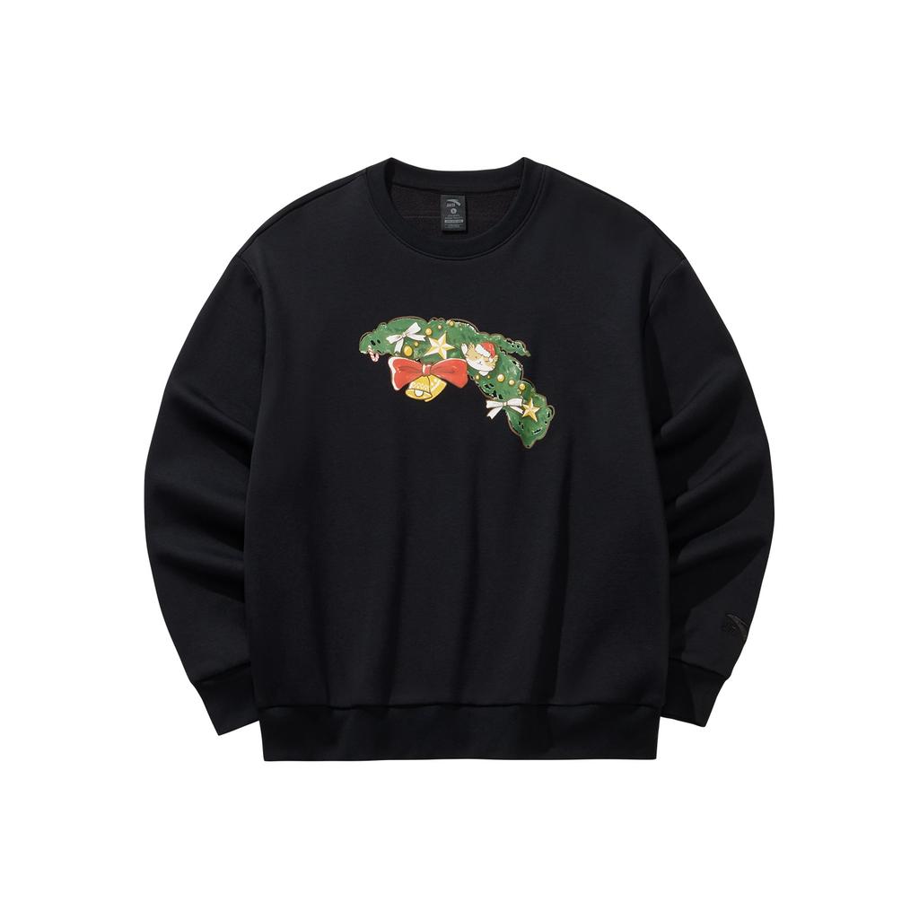Anta Lifestyle Series Pullover Sweatshirt 2026 Spring Women Sweatshirt Basic-Black 962618704-2