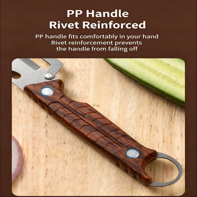 

Multi-Functional Vegetable Peeler For Kitchen, Ultra-Sharp Stainless Steel Blade With Wooden Handle And Bottle Opener срібний