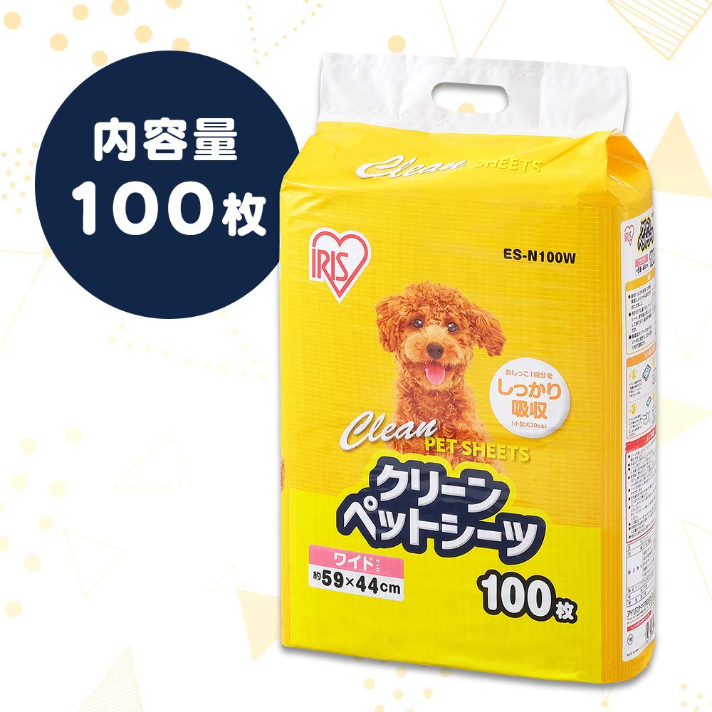 Iris Ohyama Pet 100 Sheets x 4 Bags in Sheets, Thin, Antibacterial, Deodorizing, Small/Medium Dogs, Wide, (400 Sheets) (Sold Case)