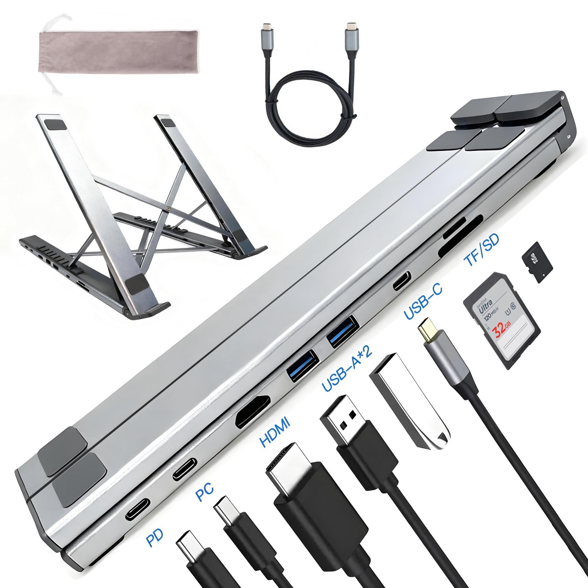 

Universal 4K Multi-function USB-C Docking Station & Stand for Laptops, Tablets, and Phones