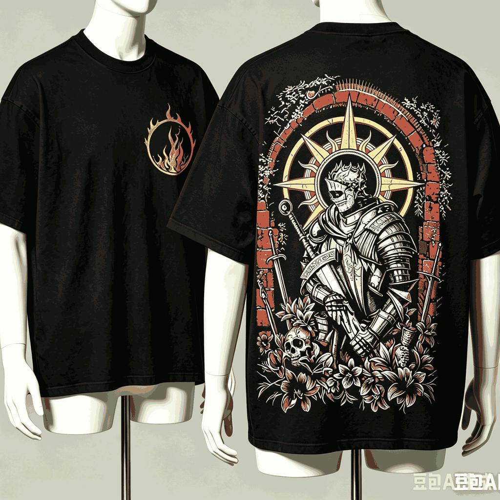 Dark Souls Anime Lover T-shirt Harajuku Cotton New Model High Street Retro Oversized Unisex pro