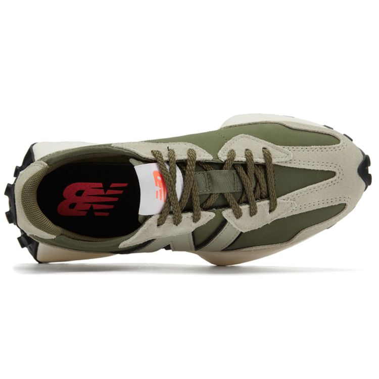 New Balance Women's 327 Gray Army Green Sneakers WS327NAR