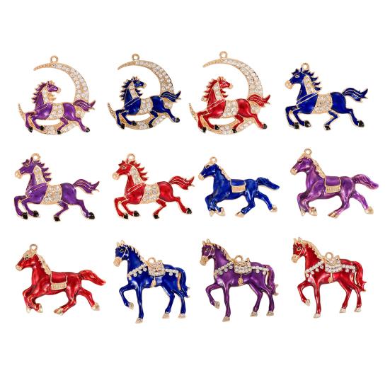 Yousheng Chinese New Year Horse Charm 2026Year of The Horse Mascot Pendant Lucky Zodiac Animal Alloy Feng Shui Charm for DIY Keychain Bracelet Jewelry