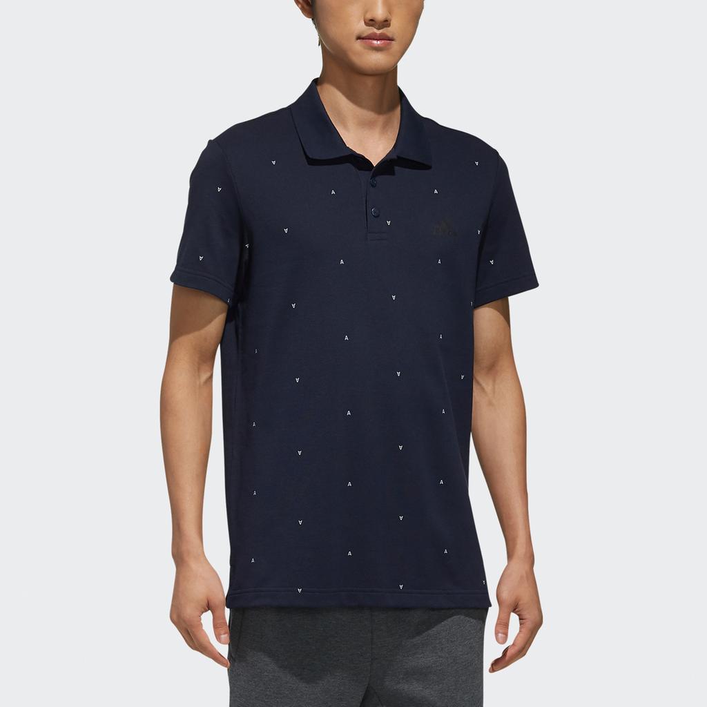 Adidas Ai Aop Casual Sport Breathable Short Sleeve Polo Shirt Men Tops Navy-Blue DY8707