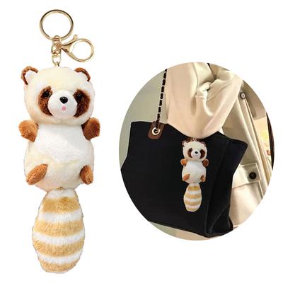 Plüsch Waschbär Schlüsselanhänger Hängendes Ornament Schöne Anhänger Schlüsselanhänger Rucksack Handtasche Anhänger Modeschmuck für Damen