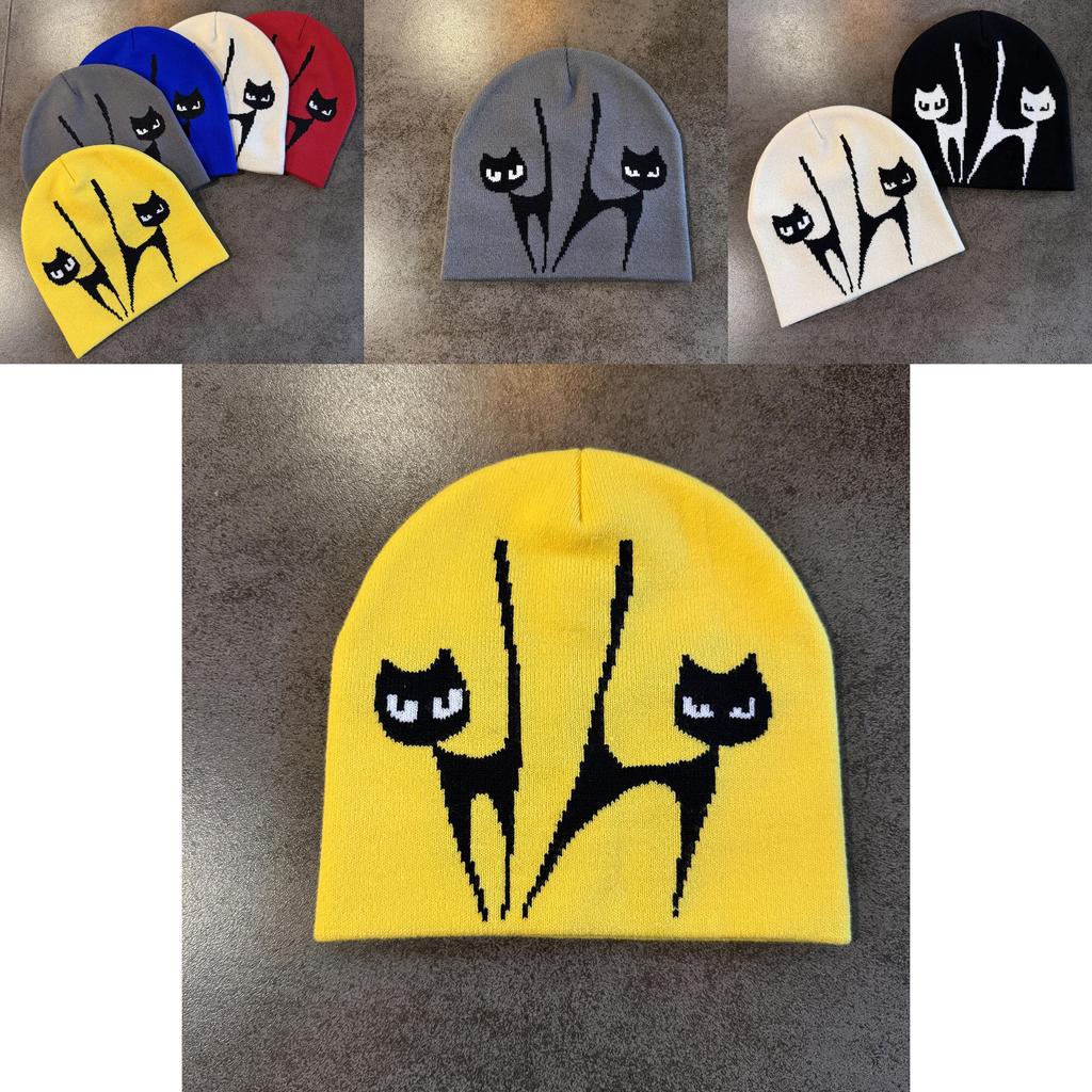 Retro Fox Pattern Knit Hat With Insulation For Cold Weather Outdoors