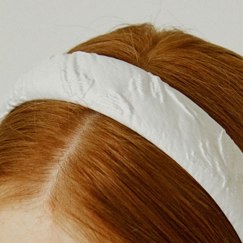 VVV Jacquard Ribbon Volume Hairband _ White