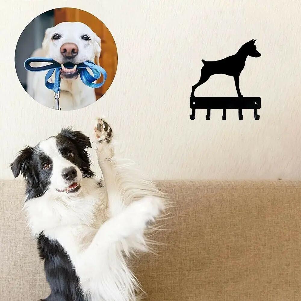 Iron Key Holder Wall Mounted for Keys Towels Coats Miniature Pinscher Dog Breed