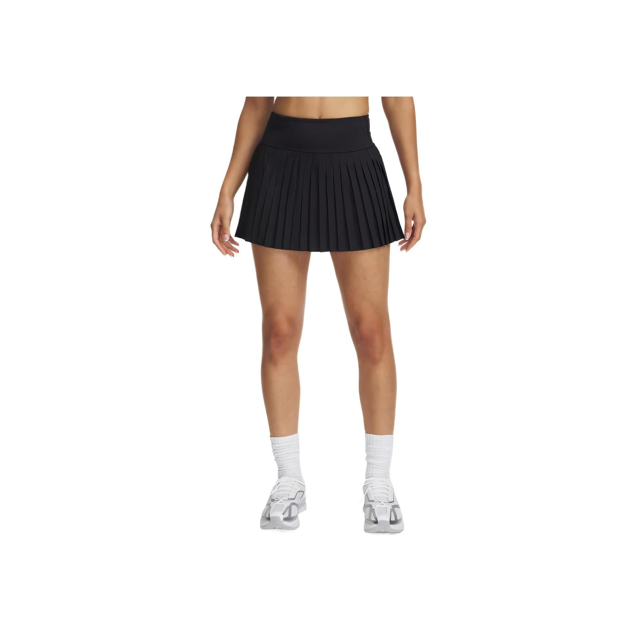 

Under Armour Sport Skort Mini Pleated Comfortable Fashion Solid Color Simple Versatile Casual Skirt Women skirts Black 1390157-001 XS