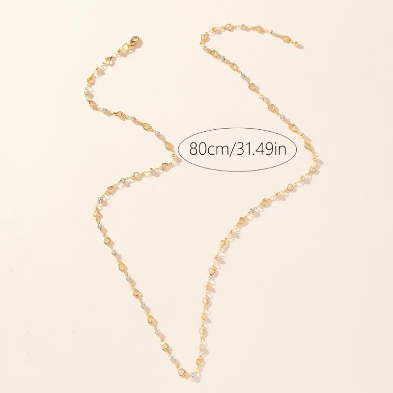 Colorful Crystal Necklace Rhinestones Long Y-Shaped Neckchain Bohemian Clavicle Chain Fashion Accessory for Women