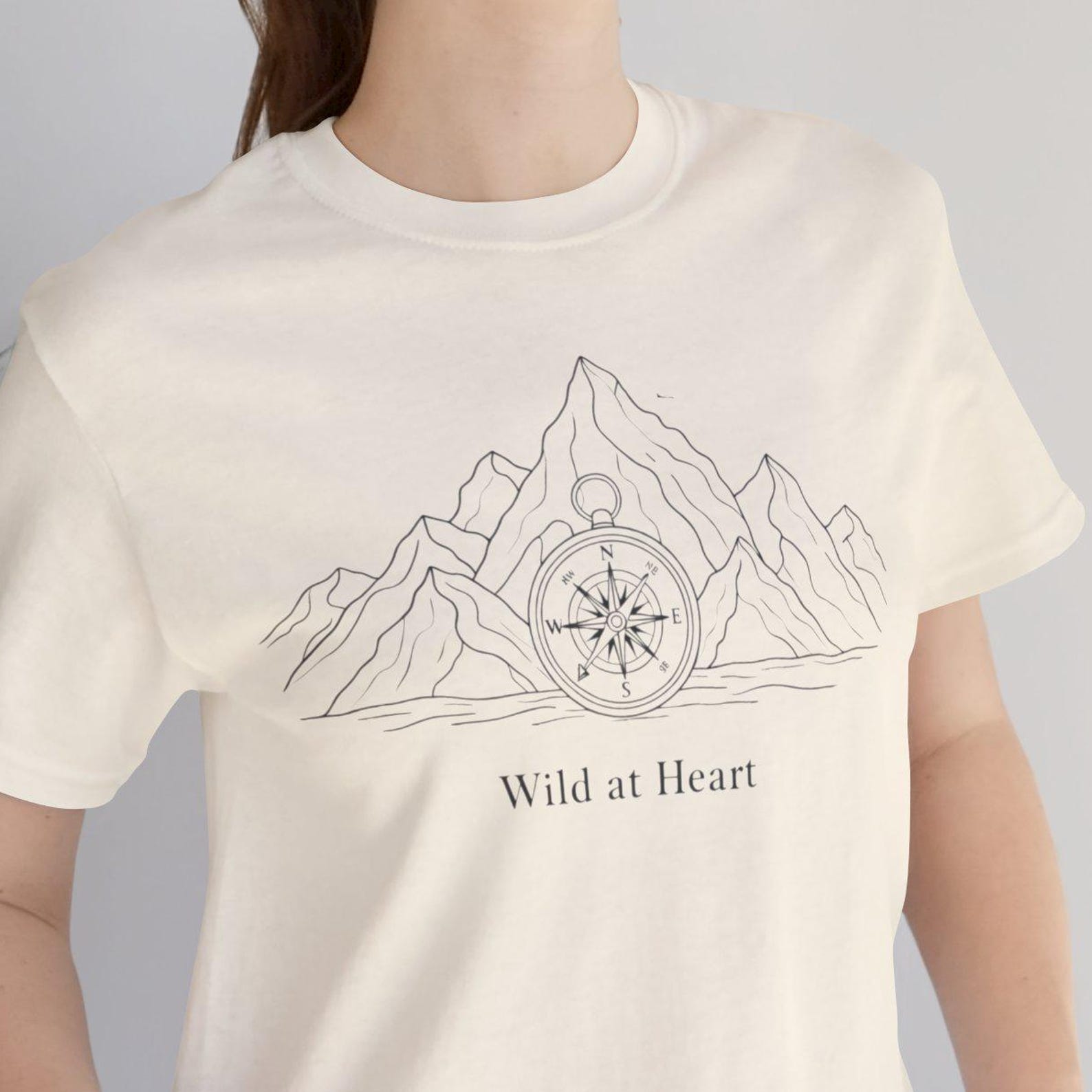 Wild at HearT shirt, Mountain Compass T shirt, Adventure Travel Tee, Fun Hiking Shirt, Nature Lover T shirt Gift 2XL