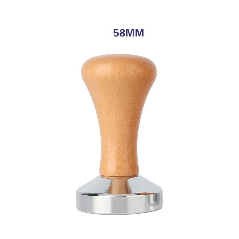 

49/51/53/58 мм молоток для прессования порошка из цельной древесины, молоток из нержавеющей стали, твердый пресс для порошка с плоским дном, наполнитель для кофейного порошка 58mm хаки