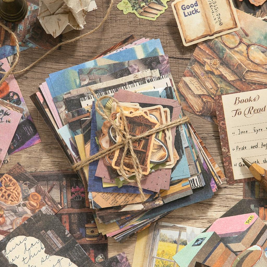 JIAMEI 100sheets Memories of the Past 2.0 Retro Label Material Paper DIY Handmade Collage Scrapbook Aesthetics Journal Supplies