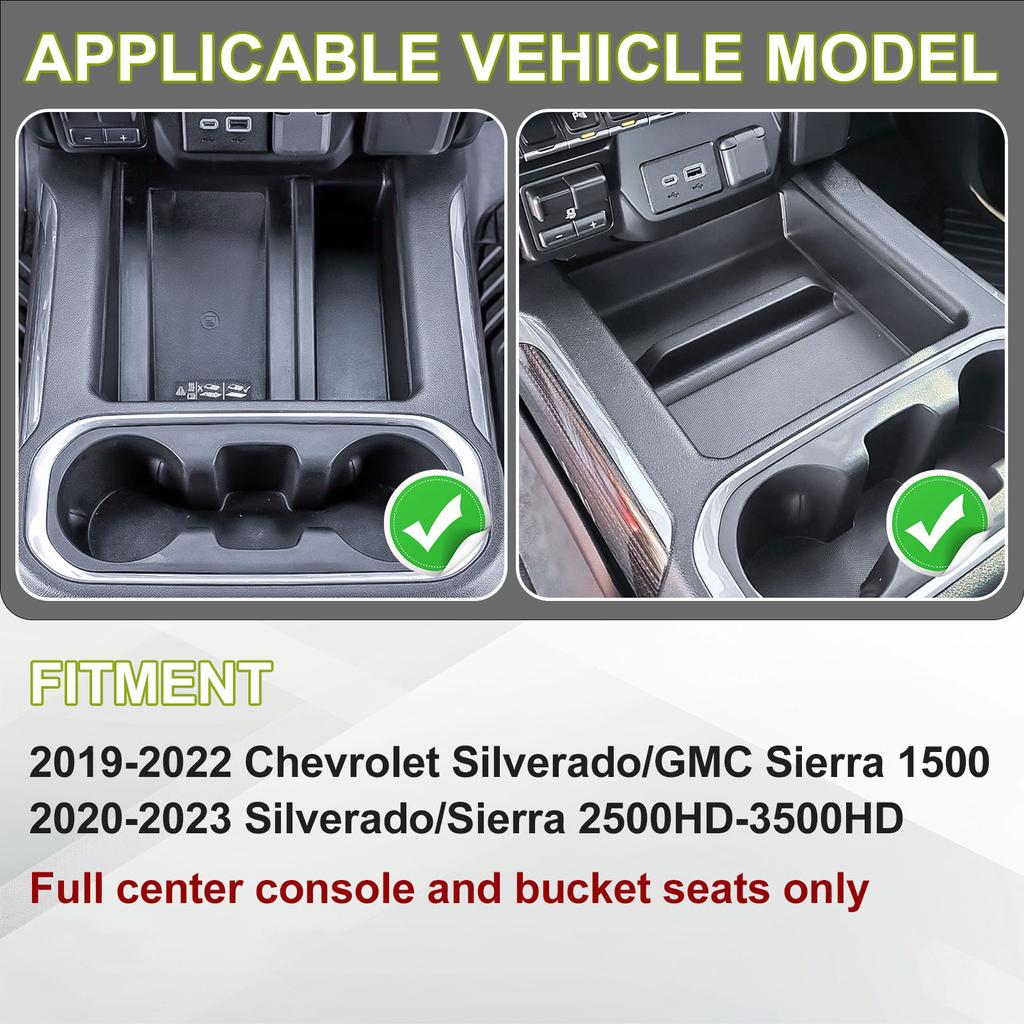 Center Console Organizer Gear Shift For 2019-2025 Chevy Silverado/GMC Sierra 1500 Full Console w/Bucket Seats Only Storage Box