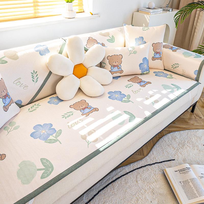 Non-Slip Sofa Seat Cushion Cloth Cushion Sofa Cushion Ice Sofa Slipcover Summer Mat
